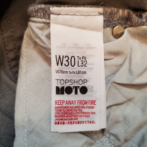 TOPSHOP Moto Jamie Ripped Gray Skinny Jeans - Picture 5 of 5